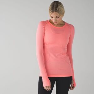 Lululemon Swiftly Tech Long Sleeve Crew Orange